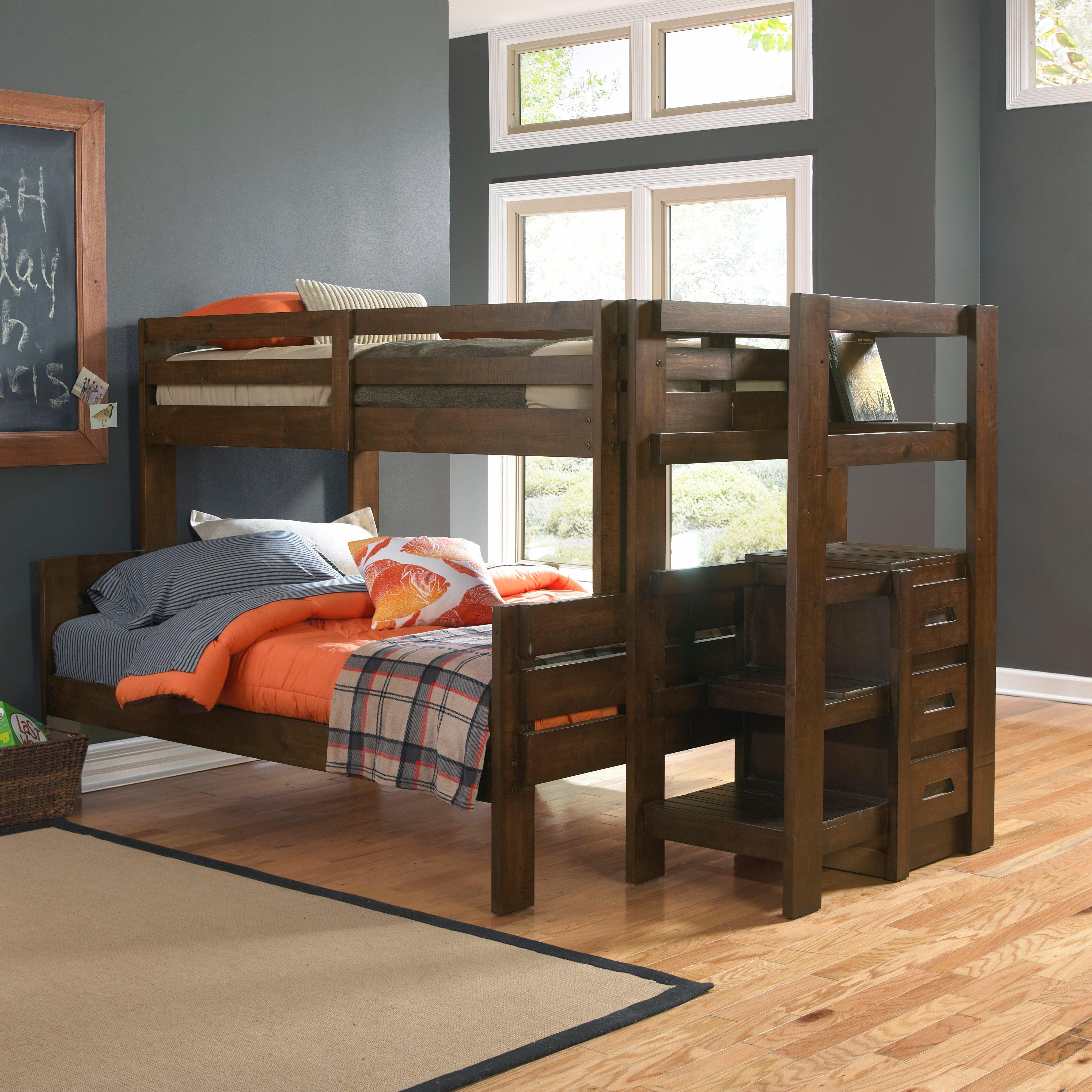 Rent to Own Oak Furniture West Cheyenne Twin Over Full Bunk Bed